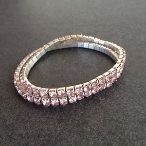 Vintage Petite Silver Tone Stretch Bracelets
